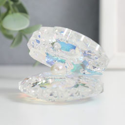 Фигурка стекло «Ракушка с жемчужиной», перламутр, 6.5×5×5 см