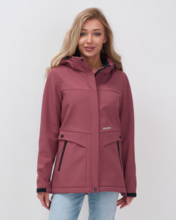 Ветровка спортивная женская с капюшоном softshell малинового цвета 9566M - Mtforce фото 28
