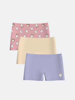 Bask?l? K?z ?ocuk Boxer 3l?