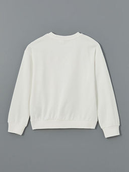 Bisiklet Yaka Stitch Bask?l? K?z ?ocuk Kal?n Sweatshirt - Waikiki фото 2