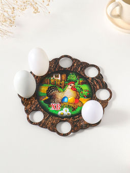 Подставка для 8 яиц на ножках Курочка, под кулич, d=20 см