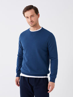 Bisiklet Yaka Uzun Kollu Erkek Kal?n Sweatshirt