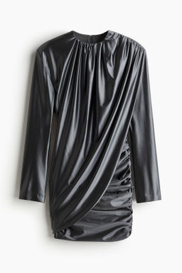 Vestido drapeado con brillo