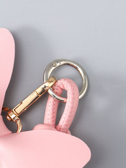 Брелок на карабине "Бабочка с узлом" розовый 13,5х9,5х2,5 см