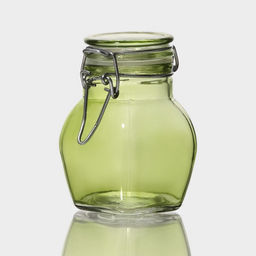 Банка для хранения сыпучих «Овал», 100 мл, 6×8.5 см, с бугельным замком, стекло, цвет МИКС