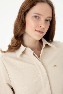 U. S. Polo Assn Женское кремовое тканое платье - U.s. polo assn фото 3