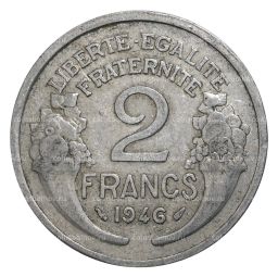 Монета 2 франка 1946 года Франция