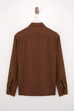 Kahverengi Regular Erkek Gomlek TMNSS26GO00009 - Trendyolmilla фото 3