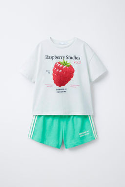 6-14 A?OS/ PIJAMA ESTAMPADO FRAMBUESA / Verde - Zara фото 2