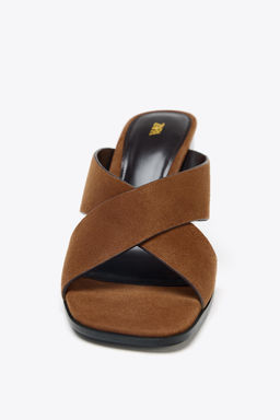 SPLIT SUEDE BLOCK HEEL SANDALS - Zara фото 12
