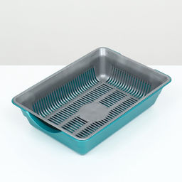 Туалет глубокий с сеткой 36×25×9 см, серый/бирюзовый