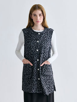 Bisiklet Yaka Desenli Kad?n Yelek