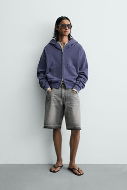 BERMUDA DENIM RELAXED FIT / Gris