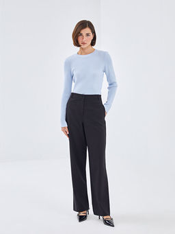 Bisiklet Yaka Dokulu Kad?n Triko Kazak