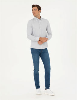 Gri Slim Fit Uzun Kollu G_mlek - Pierre cardin фото 4