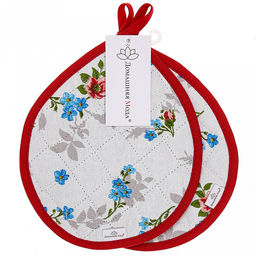 "Розовый ноктюрн" Кухонный комплект: прихватка 20х25см "Капелька" - 2шт, хлопок "Премиум" 191г/м2 - хлопок 100%, наполнитель - ватин 280гр/м2, "Домашняя мода" (Россия)