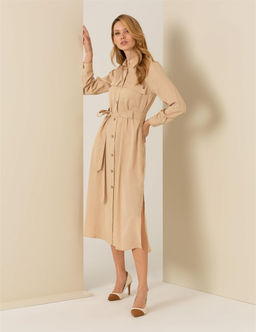 Bej Midi G_mlek Elbise - Pierre cardin фото 3