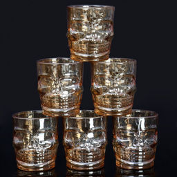 Стопка 6 штук 50 мл Череп / KL-S51 /уп 24/ золото - Галеонтрейд фото 2