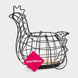 Корзина для яиц Доляна Эстетика, чёрная  фото 9