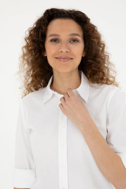 Женщина белая длинная рубашка. Основная рубашка скидка в корзине - U.s. polo assn фото 2