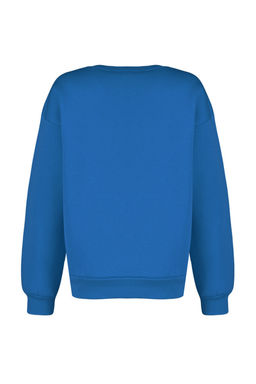 Saks Oversize/Rahat Kesim Basic Bisiklet Yaka Kal?n/Ici polarl? Orme Sweatshirt TWOAW24SW00102