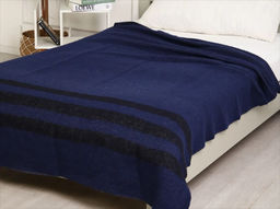 Одеяло п/шерсть 70% "А" 140*205 пл 400 цв темно-синий