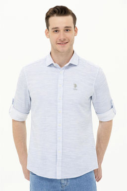 U. S. Polo Assn / Мужская синяя рубашка с длинным рукавом - U.s. polo assn фото 10