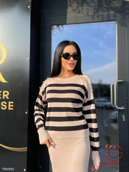 Женское платье с кофтой в полоску - Bruno фото 3