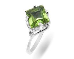 Кольцо из серебра султанит, Гликерия