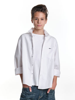 Рубашка для мальчика Hipster 33-SN01 белый - Mini maxi фото 6