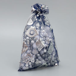 Цена за 20 шт. Мешочек подарочный органза Серебро, 16 х 24 см +/- 1.5 см - Дарите счастье фото 2