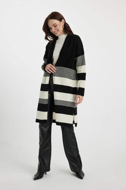 Кардиган стандартного кроя с V-образным вырезом - Defacto фото 6