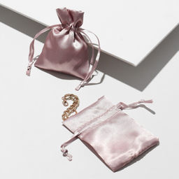 Цена за 50 шт. Мешочек подарочный атласный, 7x9см, цвет коричневый