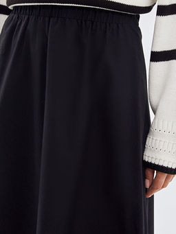 Beli Lastikli D?z Poplin Kad?n Etek