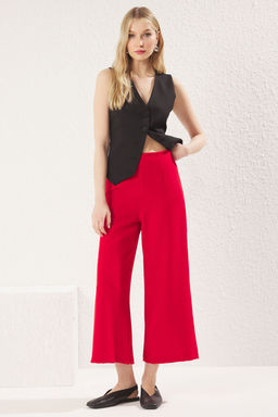 TRENDYOLMILLA K?rm?z? Culotte Kal?p Genis Paca Dokuma Pantolon TWOSS25PL00091 фото 3