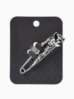 Булавка «Цветок» роза, L=5см, цвет чернёное серебро