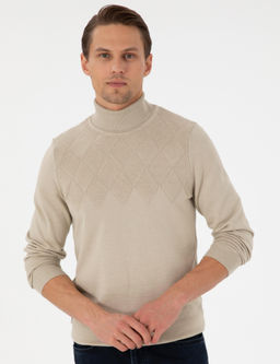 Kum Melanj Slim Fit Bal_k__ Yaka Triko Kazak