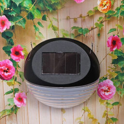 Цена за 2 шт. Фонарь садовый "Сфера" 11*11*4,5см, на солнечной батарее, Теплый белый