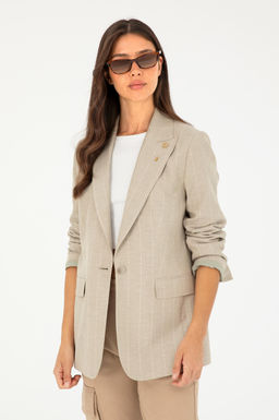 Куртка U.S. Polo Assn хлопок с льном хаки