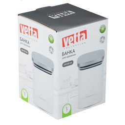 Банка для хранения 1000мл, 14*10см, с мет.крышкой,стекло VETTA Рельеф арт. 828-325 - Полимербыт фото 4