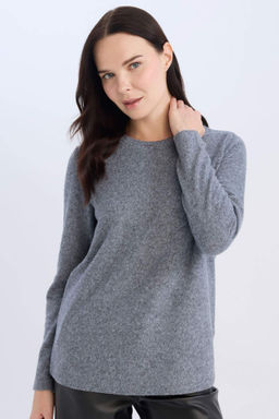 Regular Fit Bisiklet Yaka Casual Basic Duz Uzun Kollu Tisort - Defacto фото 2