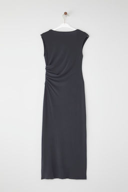 Antrasit Duz Buzgu / Drape Maxi Asimetrik Yaka Detayl? Orme Elbise TWOSS25EL00677 - Trendyolmilla фото 7