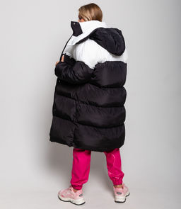 Пальто #КТ7001 (1), чёрный,белый