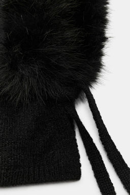 KNIT FAUX FUR HOOD - Zara фото 2