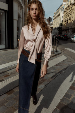 METALLIC THREAD APPLIQU_ BLOUSE - Zara фото 2