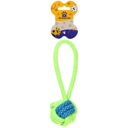 Цена за 4 шт. Игрушка - канат для собак мелких и средних пород "НЕСКУЧАЙКА", цвет желтый, 18,5см / 45гр (лейбл)