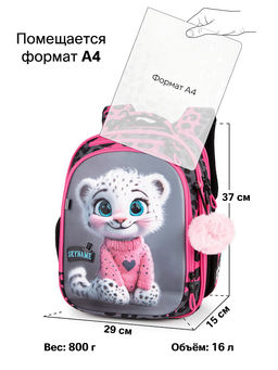 Рюкзак SkyName set-RK-612 + мешок для обуви, папка, пенал, кошелек, бейдж, канц. набр, брелок помпон фото 13