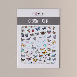 Наклейки для ногтей Нежные бабочки, разноцветные - Qf фото 3
