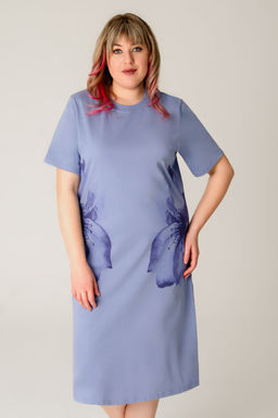 Арт. 4158 Домашняя туника женская 52-60 (5 шт) Цвет:сиреневый - Калинка фото 5