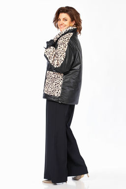 Куртка LADY SECRET 7294 черный/леопардовый мех
